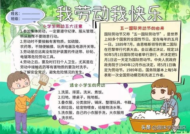 劳动最光荣手抄报图片五一劳动节我劳动我快乐的手抄报