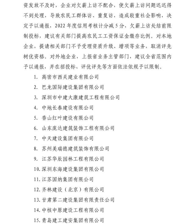 最新消息！山东一地关于2021年度全市住建领域农民工工资支付责任主体处理意见的通报