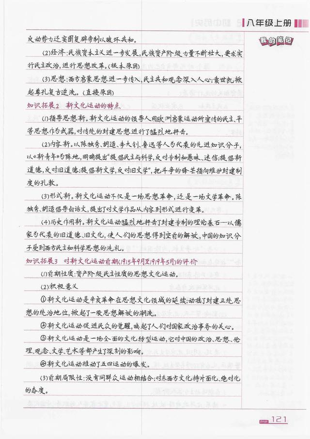 初中八年级上册历史重点概念知识状元笔记(1)