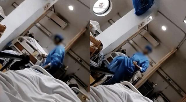 上海一医院护工暴力殴打老人，监控画面曝光，网传老人已不幸去世