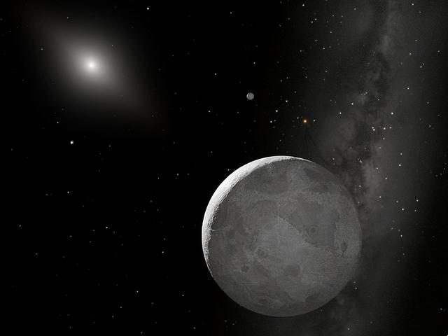 太阳系的黑暗地球，有各种天体，其中一个绕太阳一周要11400年
