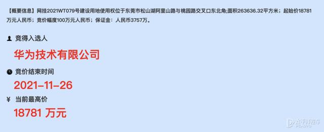 华为加大布局汽车产业 斥资1.88亿元东莞拿地