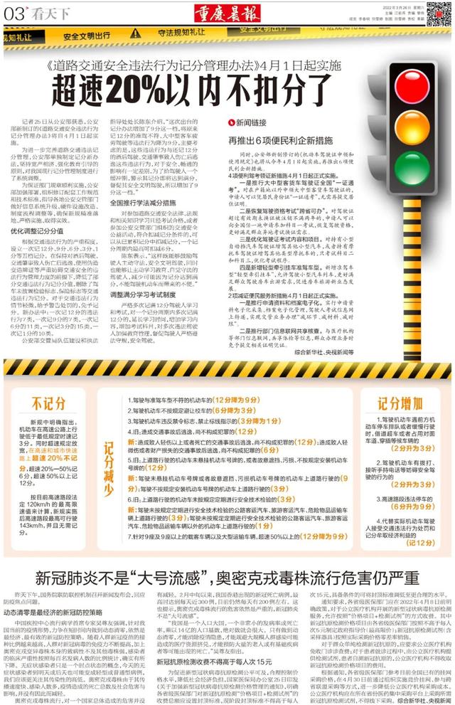 下月起，高速和城市快速路超速20%以内不扣分了