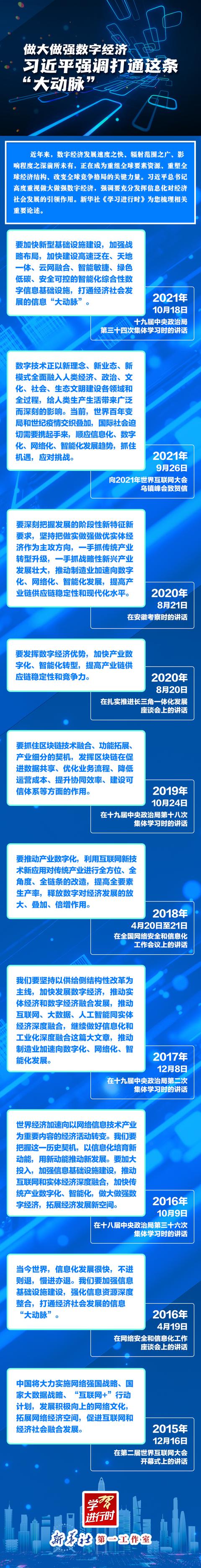 学习进行时丨做大做强数字经济，习近平强调打通这条“大动脉”