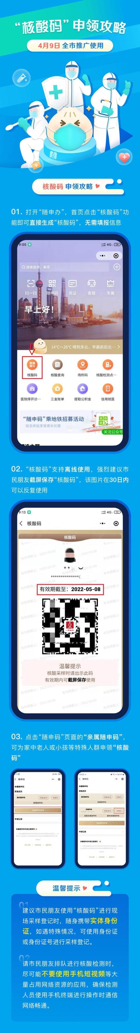 上海4月9日起推广使用“核酸码”