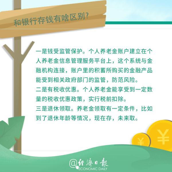 个人养老金和银行存钱啥区别？