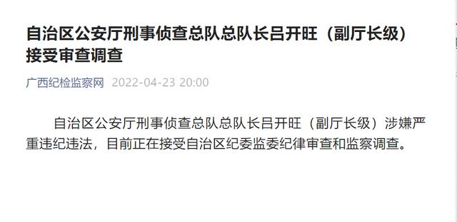 吕开旺接受审查调查