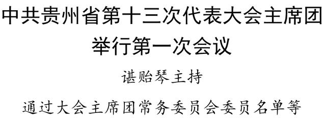 省第十三次党代会主席团名单公布（81名）
