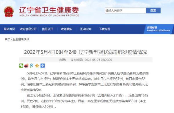 5月4日0-24时，辽宁本土新增2+99！沈阳苏家屯区最新通告
