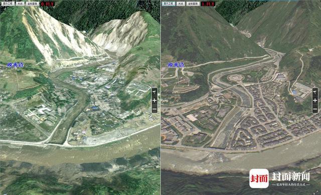 卫星图见证变化 记录汶川地震14年伤痕修复
