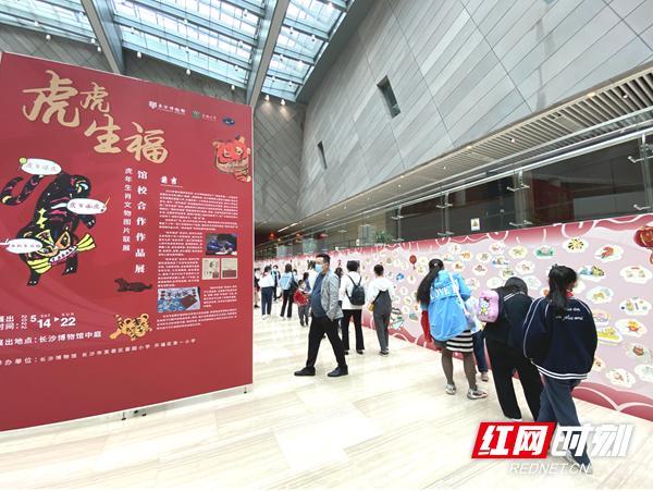“虎年生肖文物图片联展”馆校合作作品展正在长沙博物馆展出
