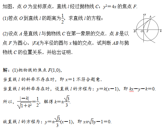 抛物线的法线（高中数学抛物线的简单几何性质解析）