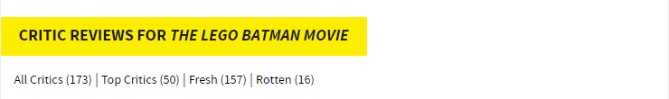 《乐高蝙蝠侠大电影》北美评91分已爆炸！中国电影差距到底多大