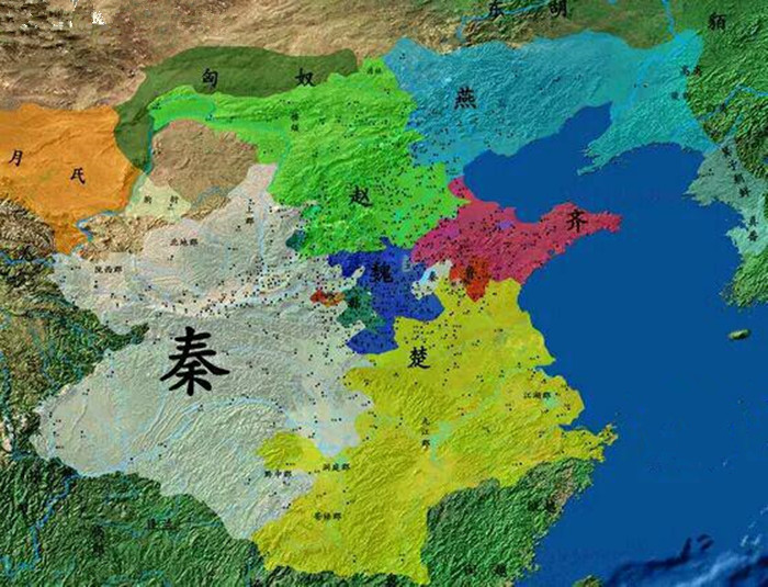 约公元前260年的列国局势燕国在赵国北面控制区包括今天的北京,天津