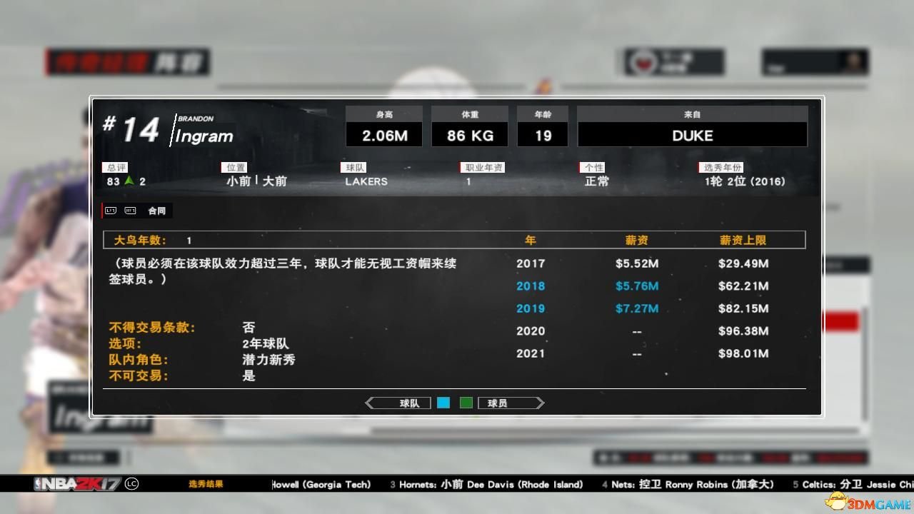 nba2k16妖人有哪些(NBA 2K17潜力新秀名单分享 能力68的超级巨星)