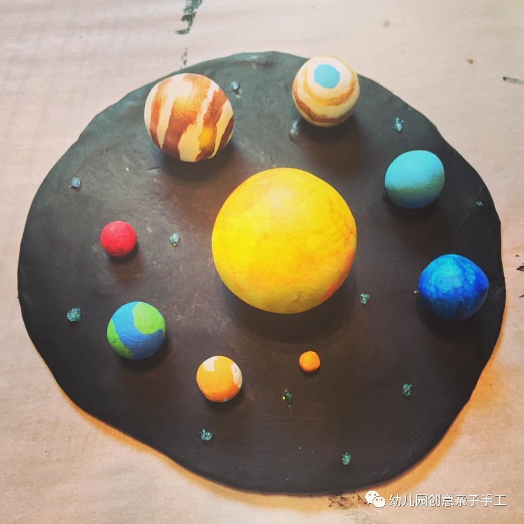 幼儿园亲子手工之行星小制作,和孩子一起探索宇宙奥秘,幼师比收