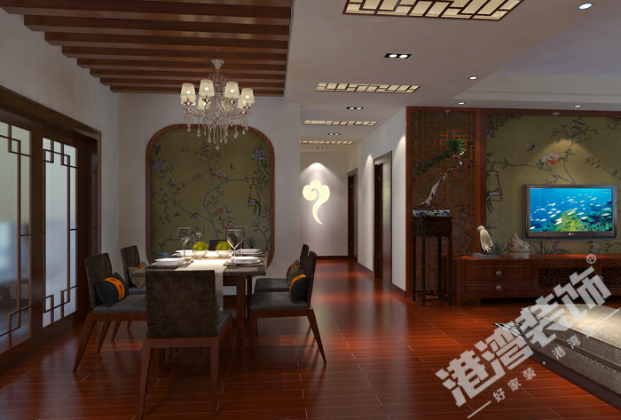 鎮(zhèn)平金澤園130㎡新中式風(fēng)格，詮釋無(wú)盡魅力！南陽(yáng)港灣裝飾公司