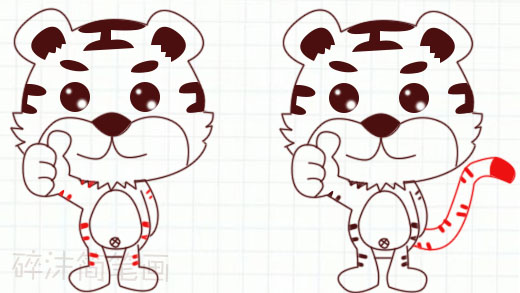老虎简笔画彩色萌萌哒小老虎简笔画