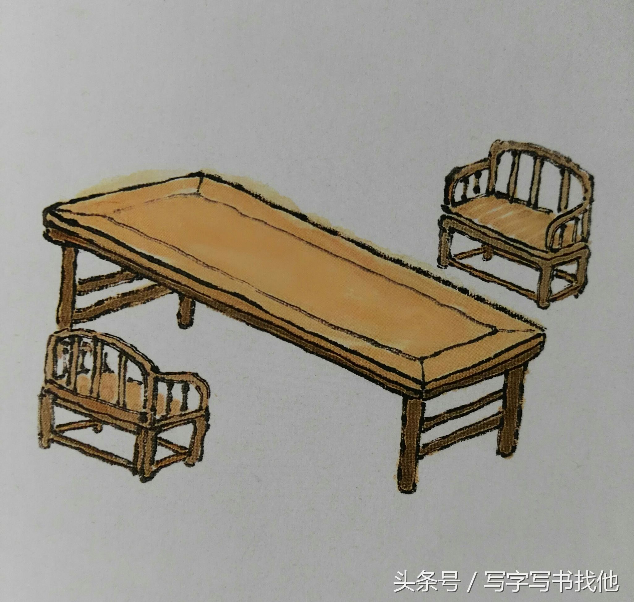 26种画书桌茶几屏风书架的方法桌子上的书架怎么画