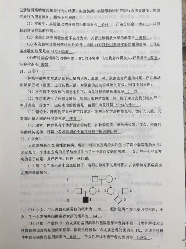 快讯，2017年陕西高考真题及答案（全）