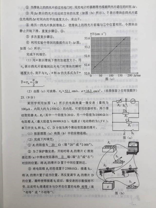快讯，2017年陕西高考真题及答案（全）
