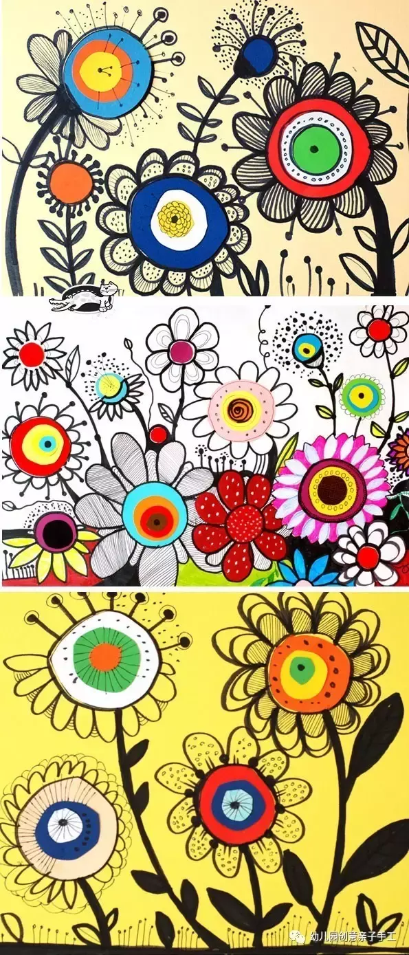 幼儿园亲子手工之卡纸大全,这么简单有趣的花朵手工,果断收藏给孩子玩