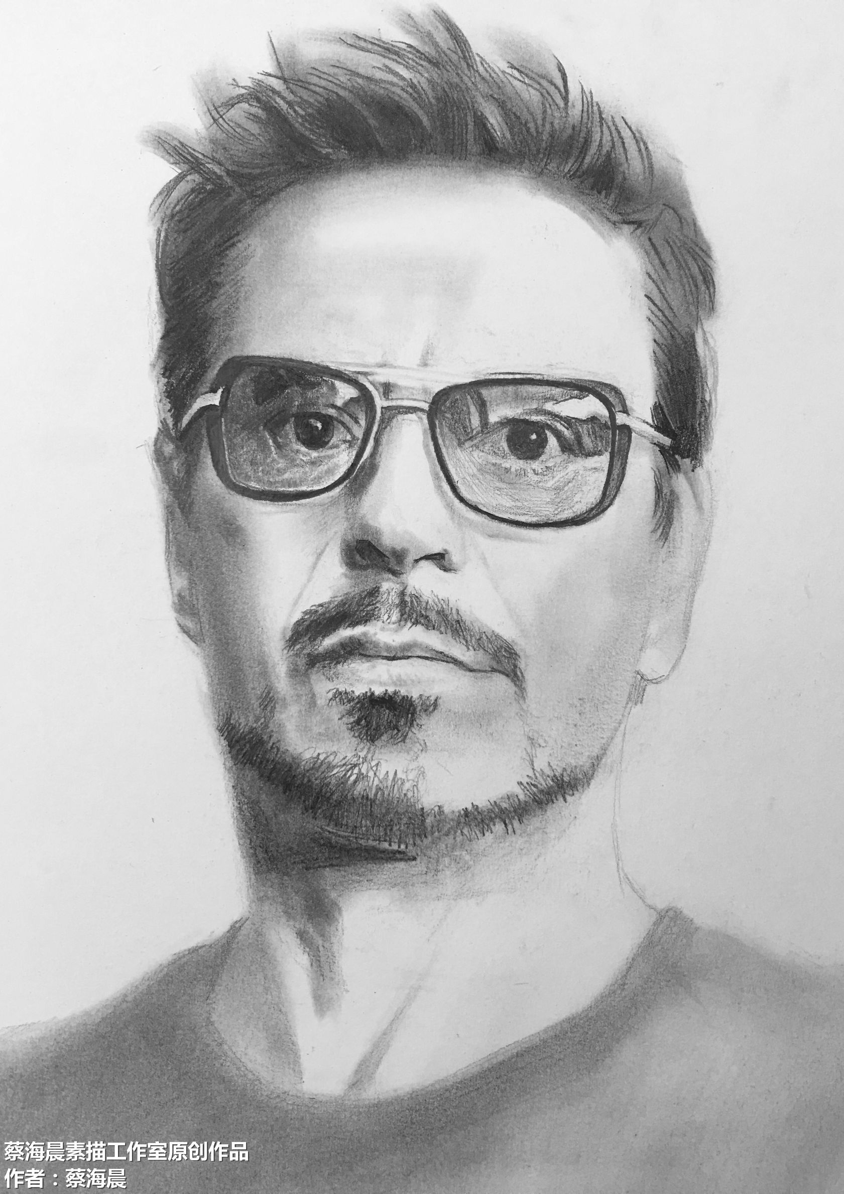 今天素描画一张"钢铁侠",有详细的步骤稿!