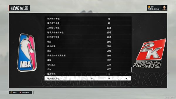 《NBA2K17》画面设置及影响效果图文解析