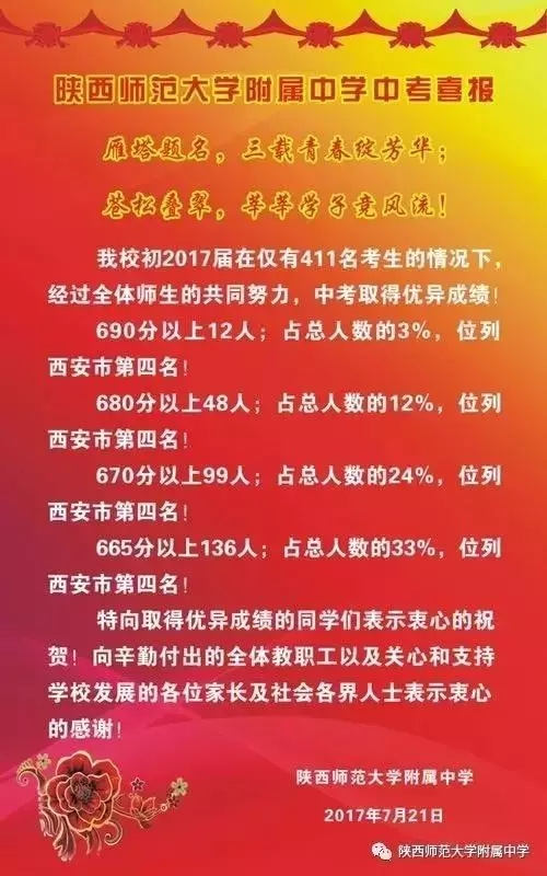 从五大中考喜报中看出究竟谁是五大老大？（西安市22所中学中考喜报汇总）