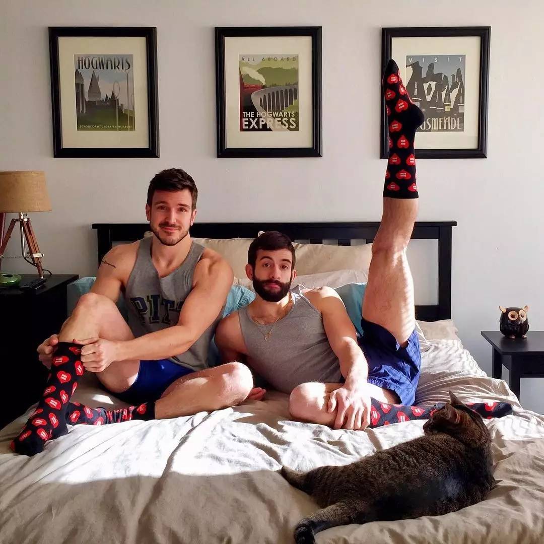 美国高颜值gay couple,网红夫夫 justin & nick
