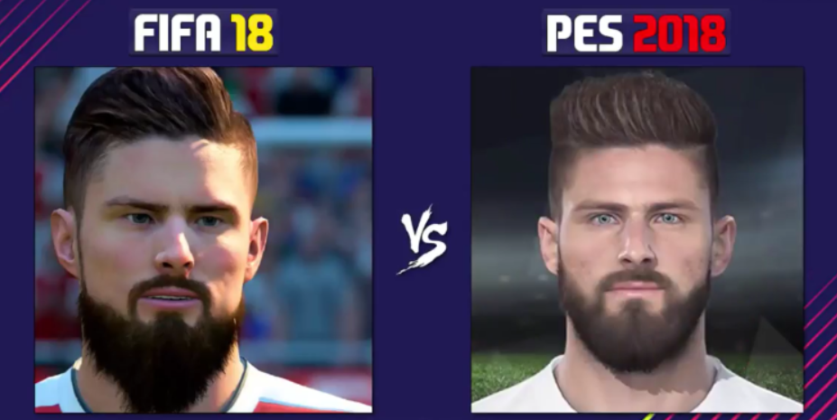 fifa18世界杯球员脸型(PES2018和FIFA18球员游戏脸型对比，谁更真实？)