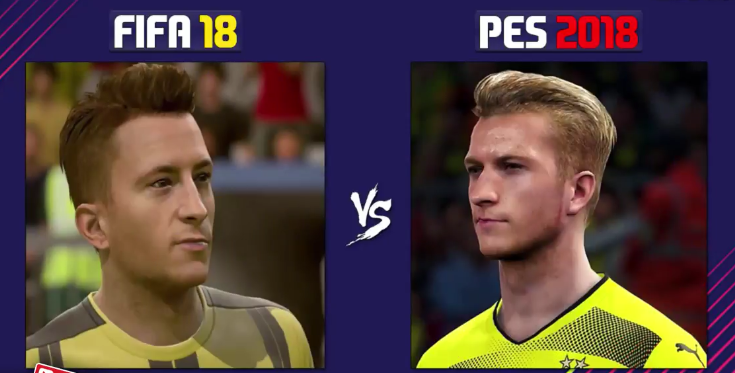 fifa18世界杯球员脸型(PES2018和FIFA18球员游戏脸型对比，谁更真实？)