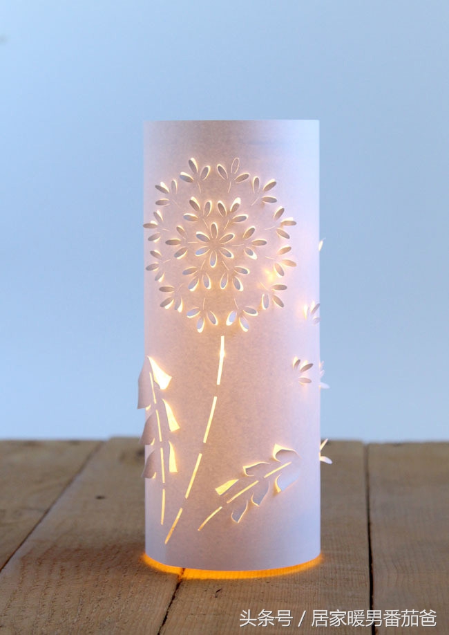 手工|教你用卡纸制作漂亮的蒲公英灯罩!
