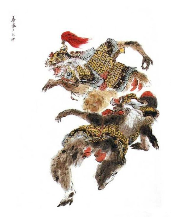 精美国画《西游记》插图赏析，花果山群妖，四海水族，地府冥神
