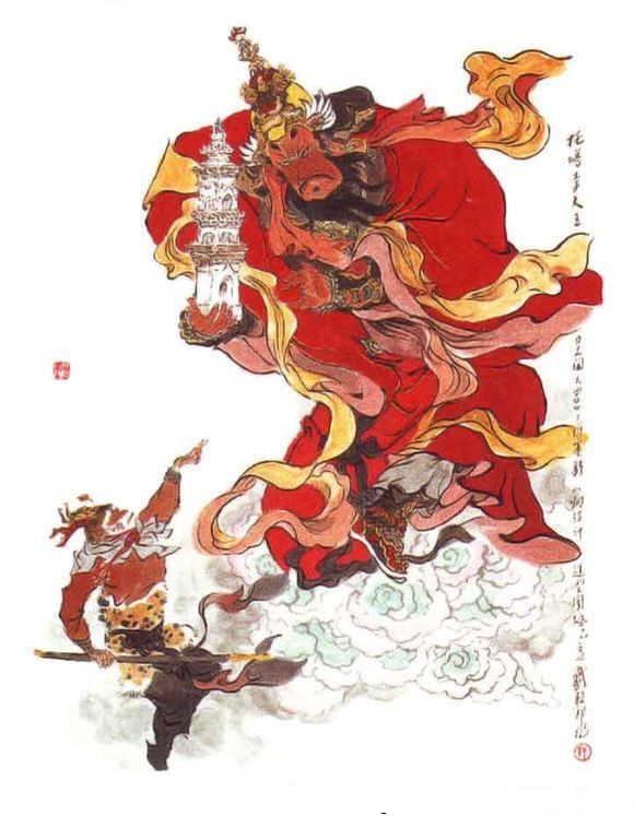 精美国画《西游记》插图赏析，花果山群妖，四海水族，地府冥神