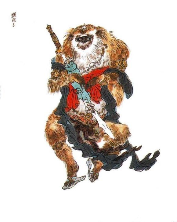 精美国画《西游记》插图赏析，花果山群妖，四海水族，地府冥神