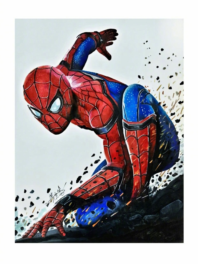 彩铅马克笔手绘——蜘蛛侠~ 一步步见证奇迹!