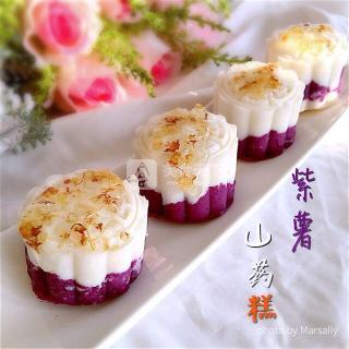 紫薯山藥糕,紫薯山藥糕的做法