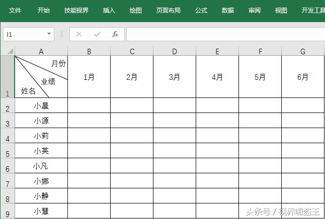 教你1分钟在EXCEL表格中制作斜线表头！