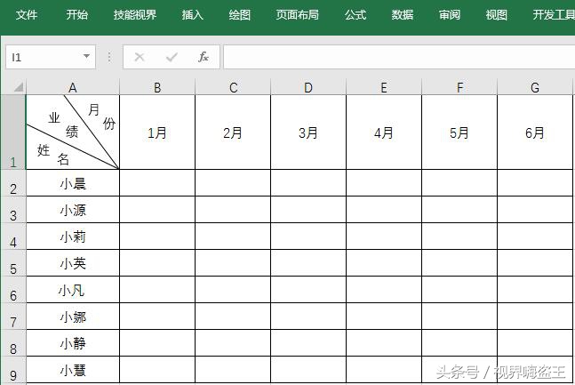 教你1分钟在EXCEL表格中制作斜线表头！