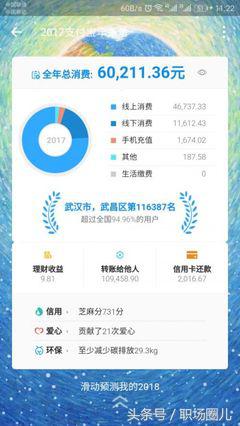 职场显微镜：支付宝发布2017全民账单，这一年你花了多少？