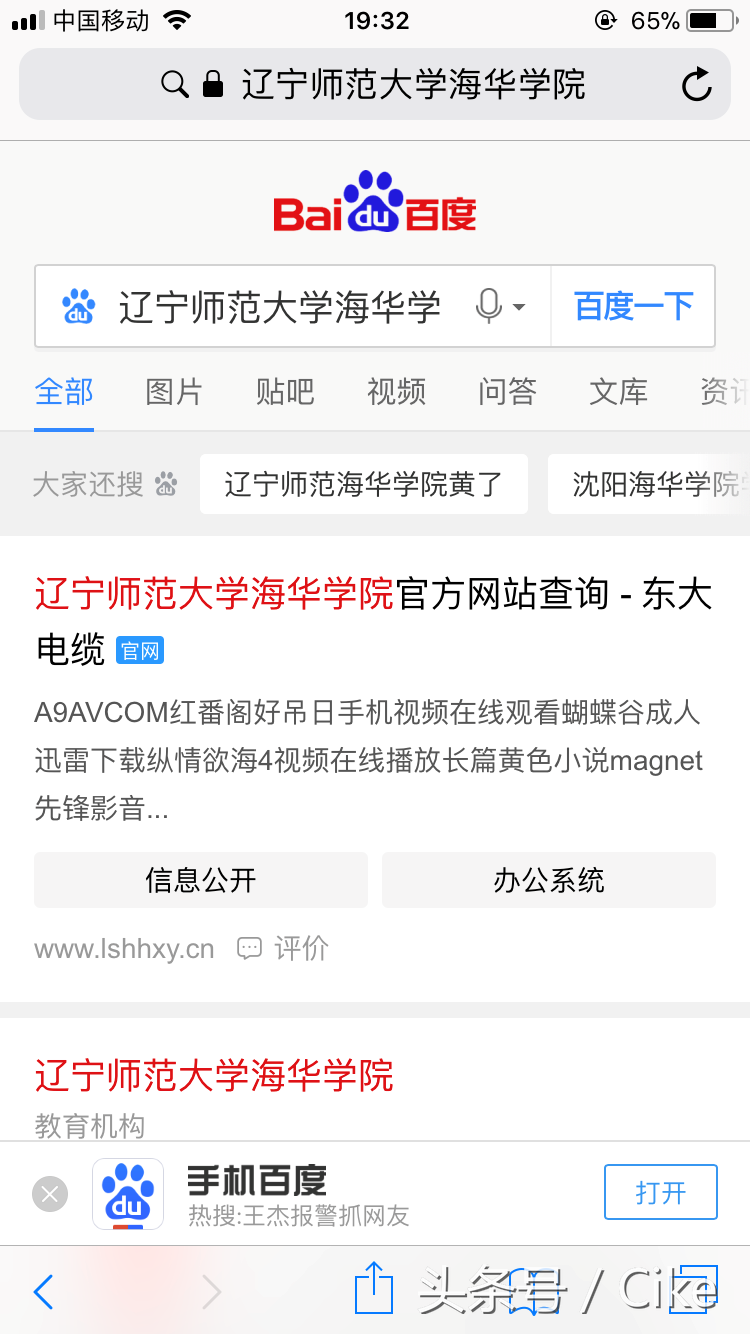 辽宁师范大学海华学院官网被黑
