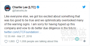 莱特币支付工具LitePay突然关闭，莱特币大跌 | 3月27日坏消息榜