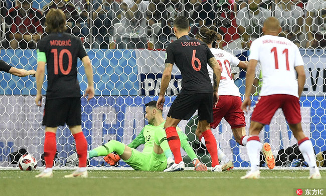世界杯 八分之一决赛 克罗地亚4:3艰难战胜丹麦 将胜利收入囊中