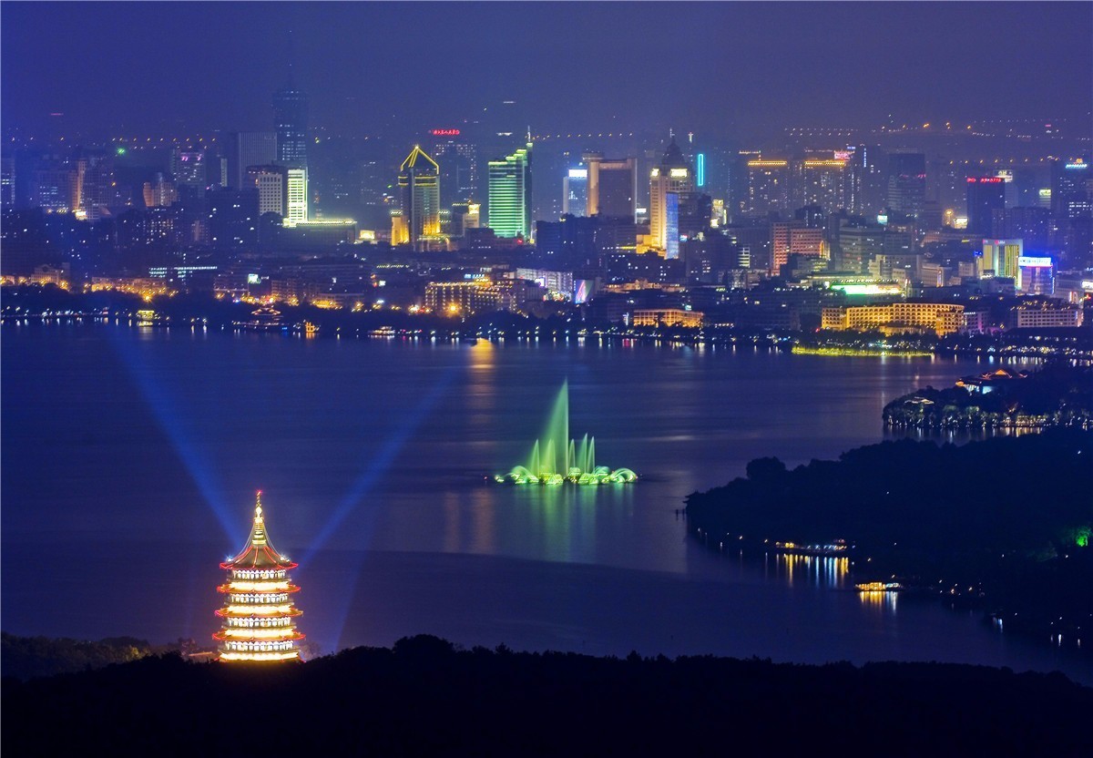 杭州西湖夜晚图片图片