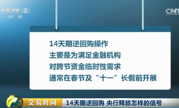 500亿元14天期逆回购 央行释放怎样的信号？