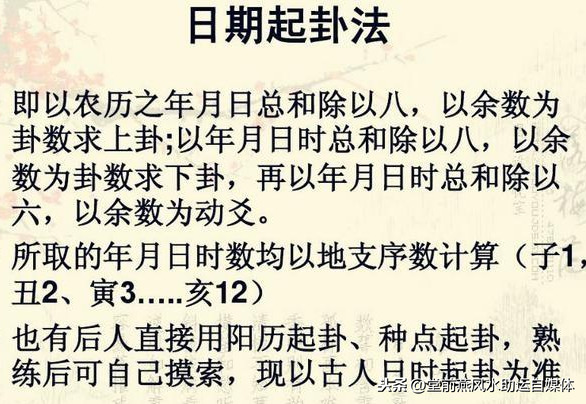 六爻、梅花易数的由来及一般取卦的方法（记忆点）