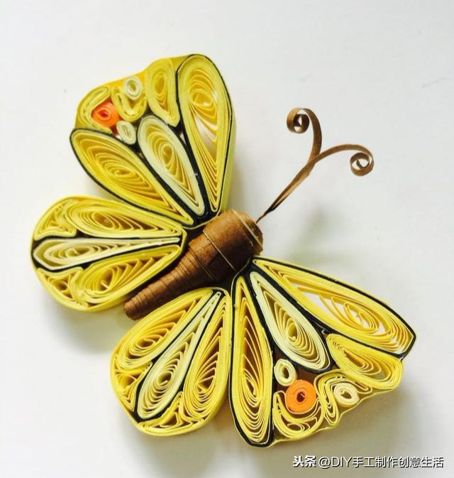 春天蝴蝶飞，35只衍纸蝴蝶正在翩翩起舞，太美了，有教程