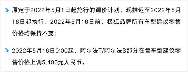 最高涨价5400元，极狐宣布16号价格上调，买车正当时