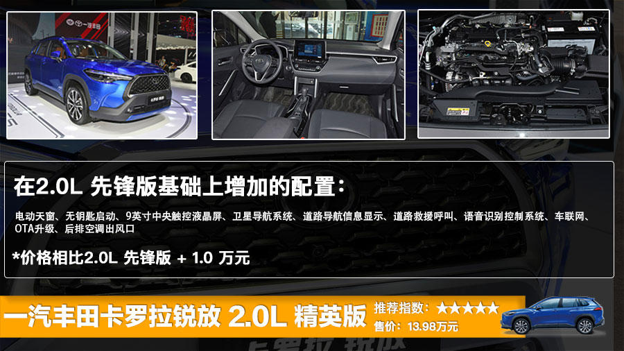 一汽丰田SUV卡罗拉锐放上市 售12.98万起，五款车型哪款更值?